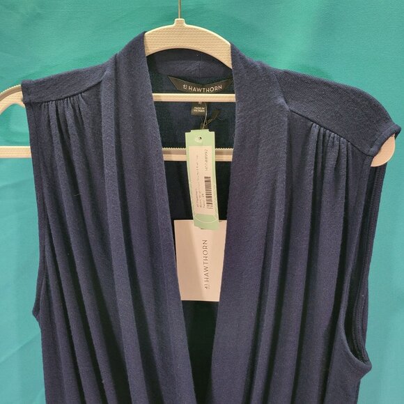 41 Hawthorn Navy Blue Sleeveless Drape Front Knit Top XXL - Picture 2 of 8